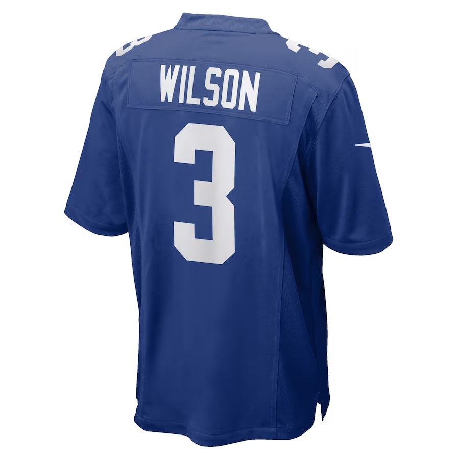 NY.Giants #3 Russell Wilson Royal Game Jersey Stitched American Football Jerseys - Main View