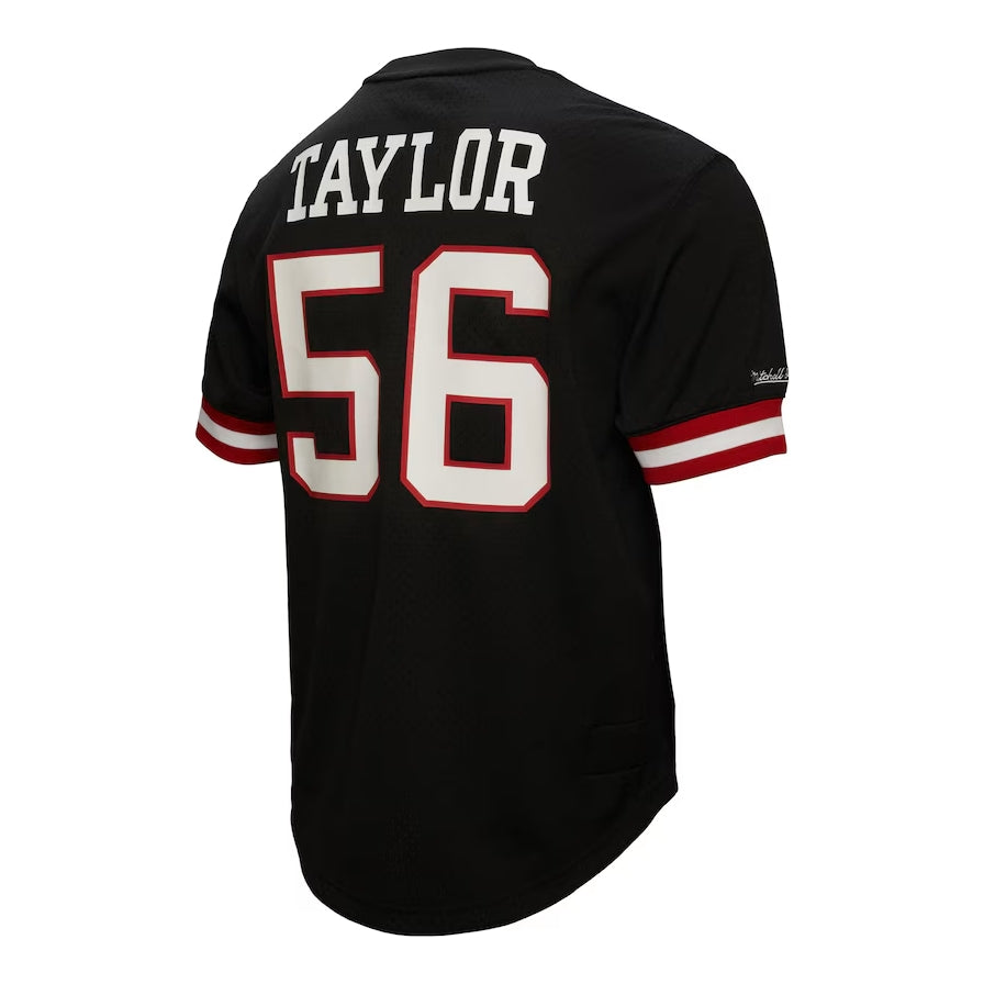 NY.Giants #56 Lawrence Taylor Mitchell & Ness Black Retired Player Name & Number Mesh Top American Football Jerseys - Main View