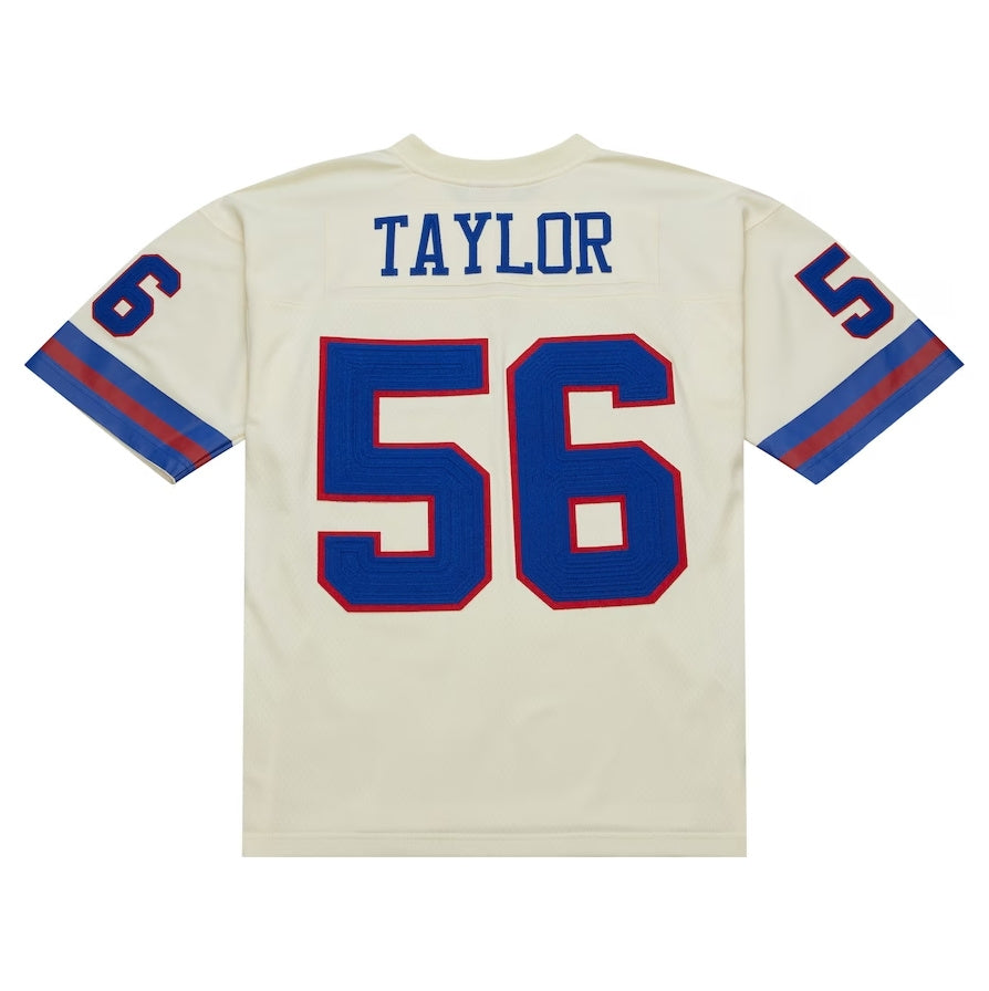 NY.Giants #56 Lawrence Taylor Mitchell & Ness Chainstitch Legacy Jersey - Cream Stitched American Football Jerseys - Main View