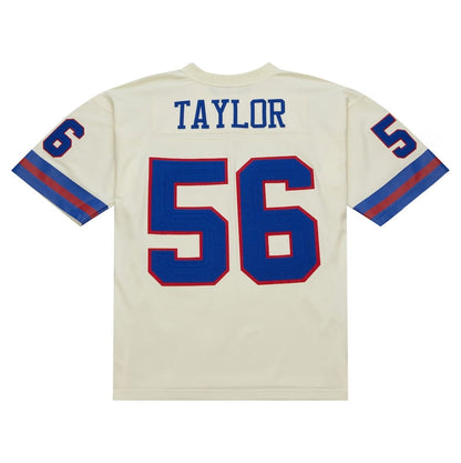 NY.Giants #56 Lawrence Taylor Mitchell & Ness Chainstitch Legacy Jersey - Cream Stitched American Football Jerseys - Main View