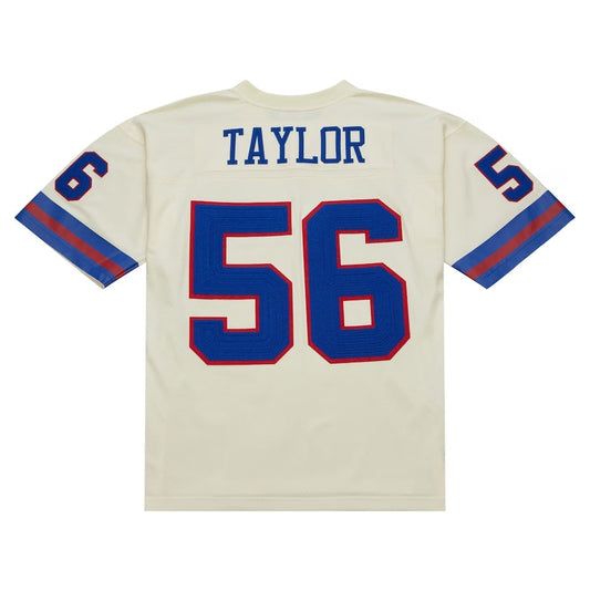NY.Giants #56 Lawrence Taylor Mitchell & Ness Chainstitch Legacy Jersey - Cream Stitched American Football Jerseys - Main View