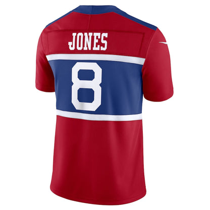 NY.Giants #8 Daniel Jones Alternate Vapor F.U.S.E. Limited Jersey - Century Red American Football Jerseys - Main View
