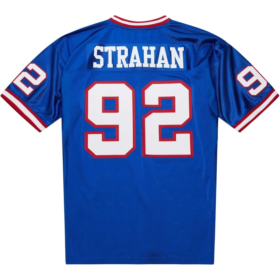 NY.Giants #92 Michael Strahan 1993 Mitchell & Ness Authentic Throwback Retired Player Jersey - Royal Stitched American Football Jerseys - Main View