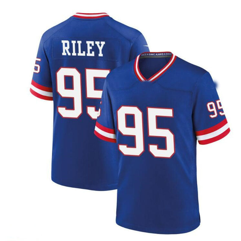 NY.Giants #95 Jordon Riley Classic Game Jersey - Royal Stitched American Football Jerseys - Main View