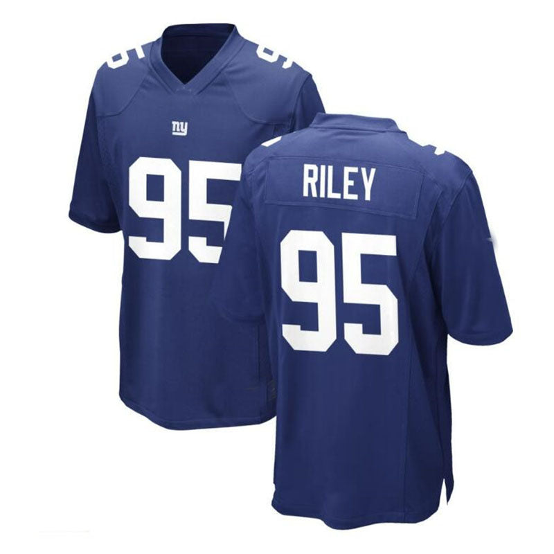 NY.Giants #95 Jordon Riley Game Jersey - Royal Stitched American Football Jerseys - Main View