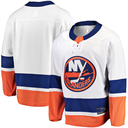 NY.Islanders Fanatics Branded Breakaway Away Jersey White Stitched American Hockey Jerseys - Main View