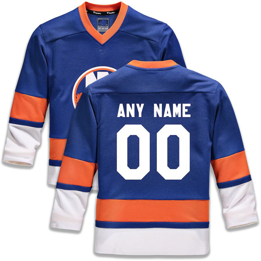 Custom NY.Islanders Fanatics Branded Home Replica  Royal Stitched American Hockey Jerseys - Main View