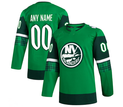 NY.Islanders 2023 St. Patrick's Day Primegreen Authentic Custom Jersey - Kelly Green Stitched American Hockey Jerseys - Main View