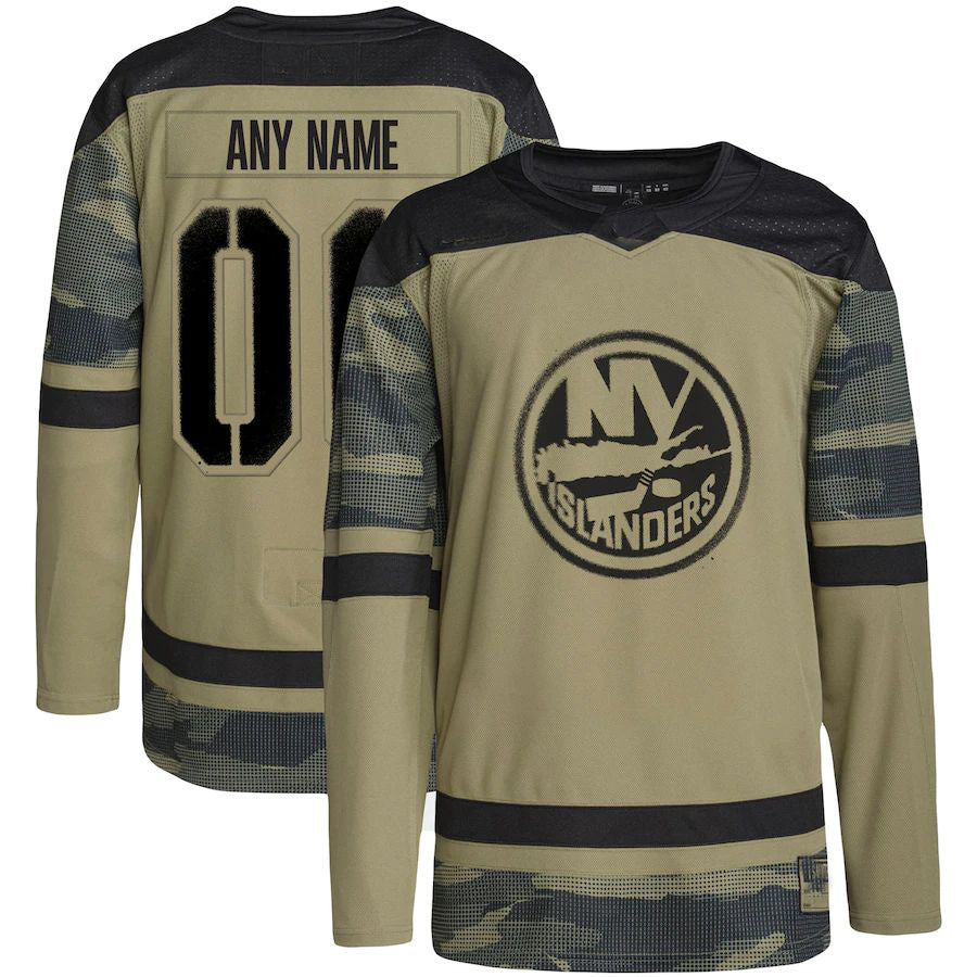 Custom NY.Islanders Military Appreciation Team Authentic Practice Jersey Camo Stitched American Hockey Jerseys - Main View