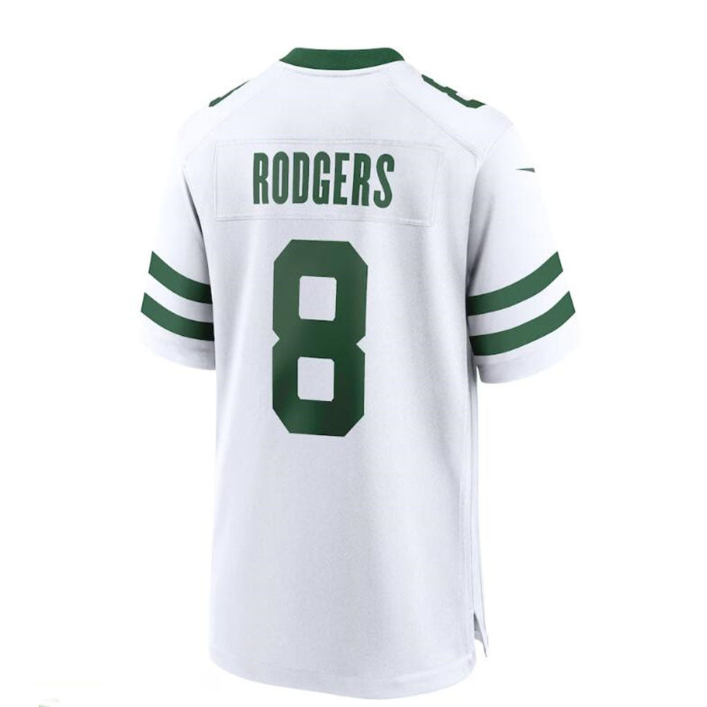 NY.Jets #8 Aaron Rodgers White Legacy Player Game Jersey Stitched American Football Jerseys - Main View