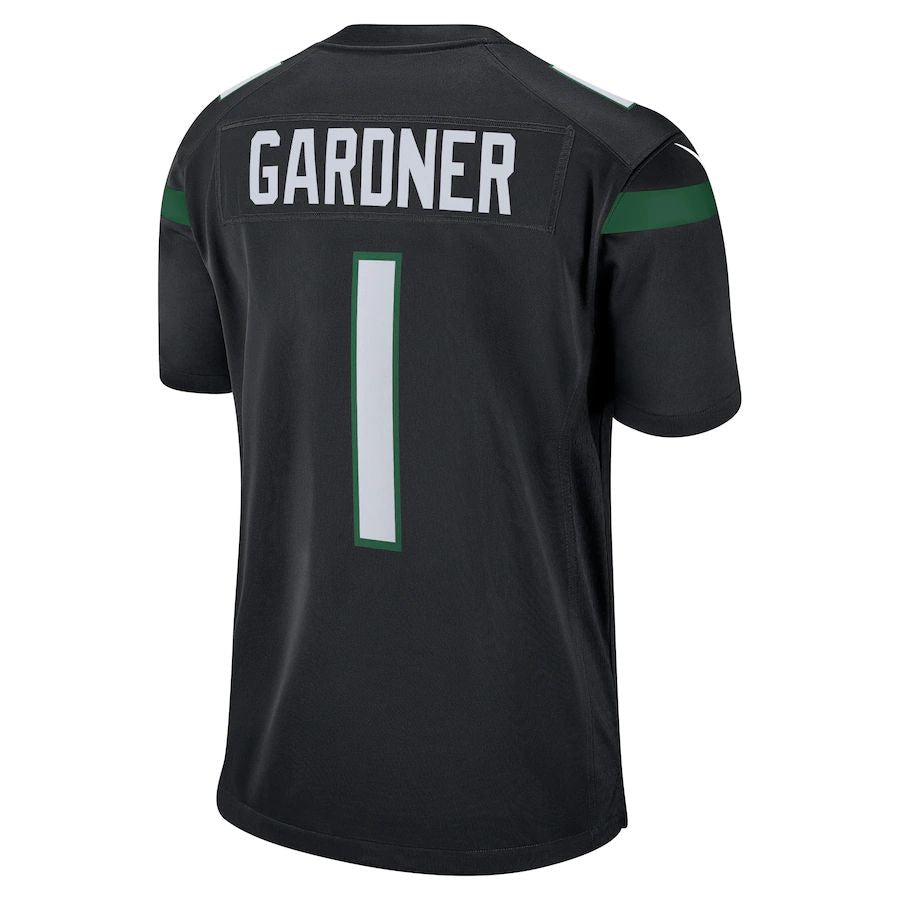 NY.Jets #1 Ahmad Sauce Gardner Black 2022 Draft First Round Pick Game Jersey Stitched American Football Jerseys - Main View
