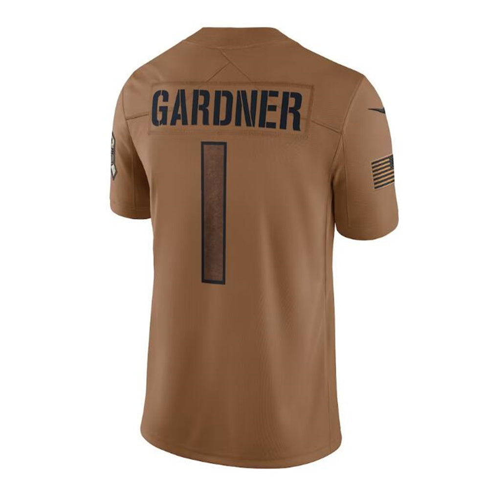 NY.Jets #1 Ahmad Sauce Gardner Brown 2023 Salute To Service Limited Jersey Stitched American Football Jerseys - Main View