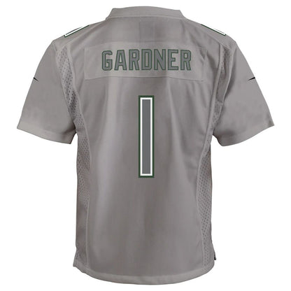 NY.Jets #1 Ahmad Sauce Gardner Gray Atmosphere Game Jersey Stitched American Football Jerseys - Main View