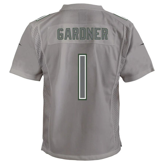 NY.Jets #1 Ahmad Sauce Gardner Gray Atmosphere Game Jersey Stitched American Football Jerseys - Main View