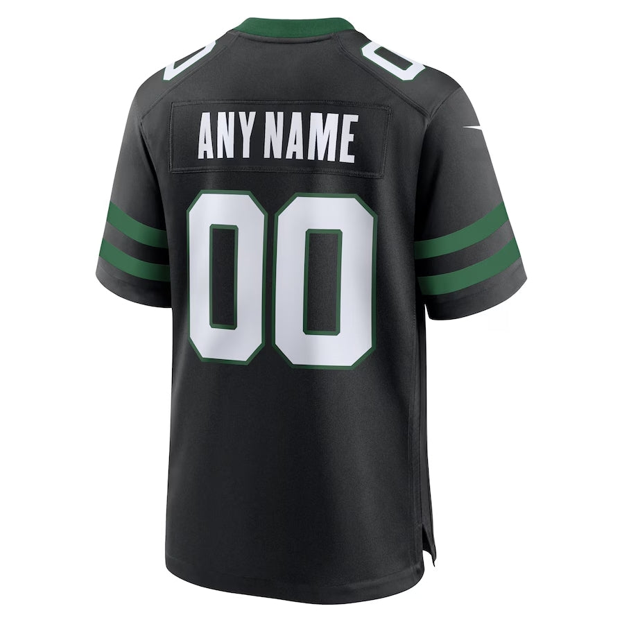 NY.Jets Alternate Custom Game Jersey - Legacy Black Stitched Football Jerseys - Main View