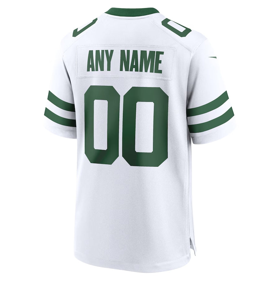 NY.Jets Custom Game Jersey - Legacy White Stitched Football Jerseys - Main View