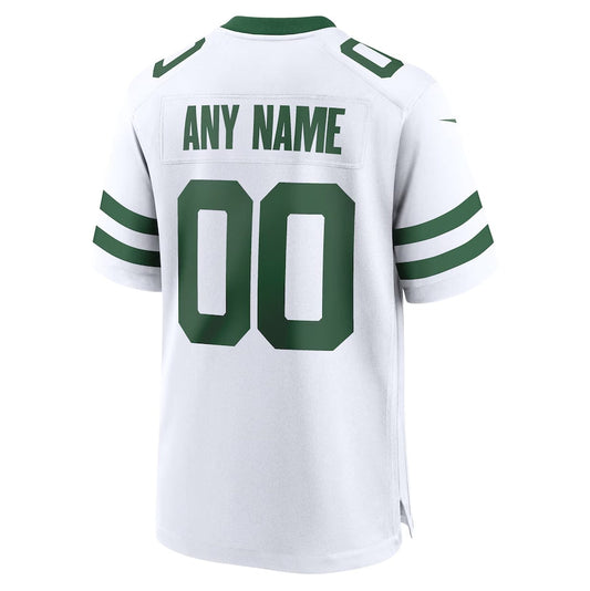 NY.Jets Custom Game Jersey - Legacy White Stitched Football Jerseys - Main View