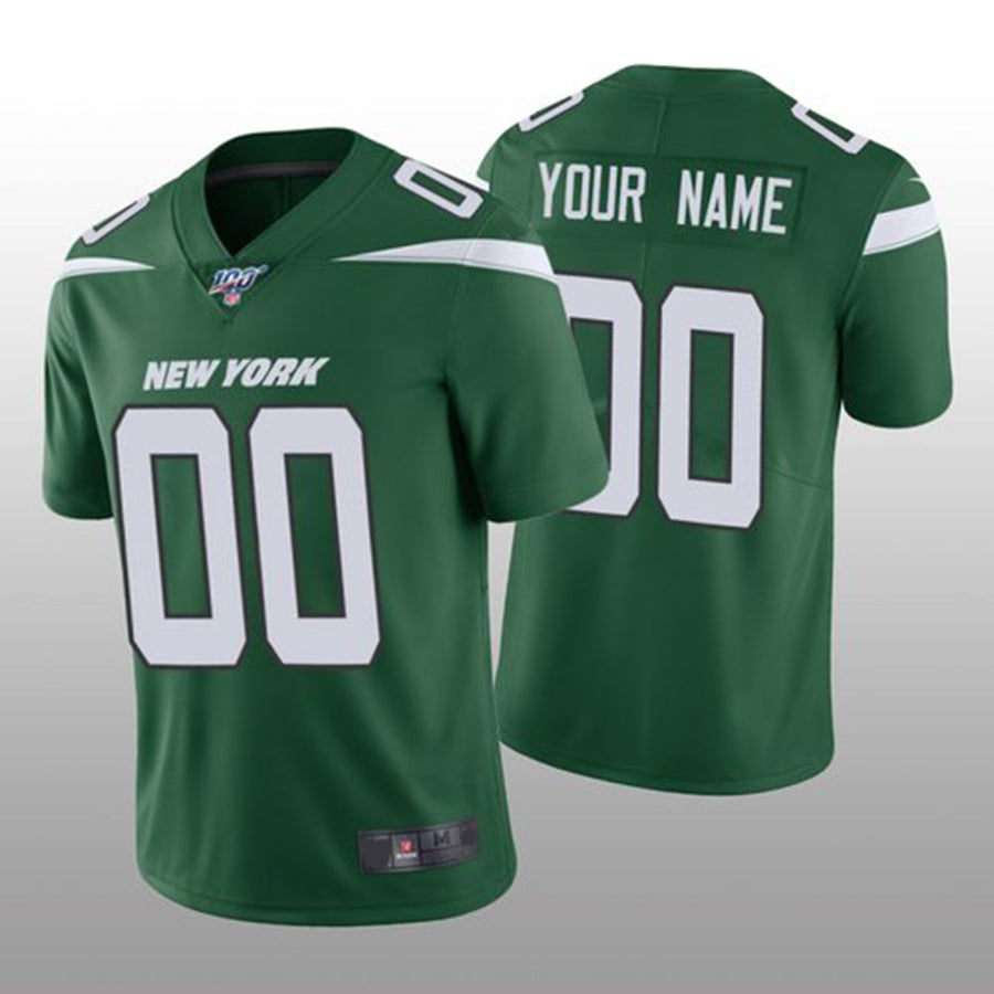 Custom NY.Jets Green Vapor Limited 100th Season Jersey American Stitched Jersey Football Jerseys - Main View
