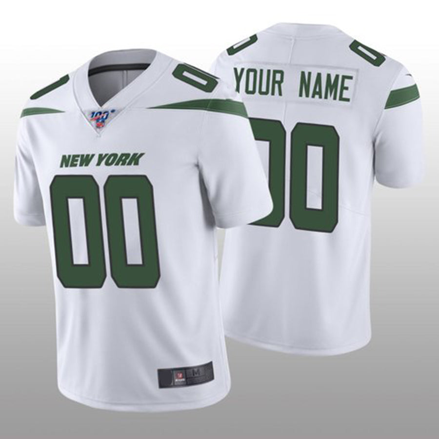 Custom NY.Jets White Vapor Limited 100th Season Jersey American Stitched Jersey Football Jerseys - Main View