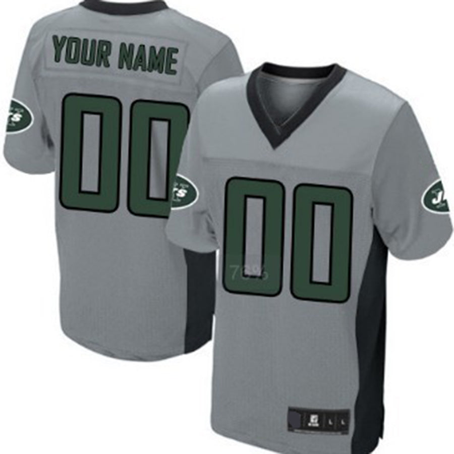 Custom NY.Jets Gray Shadow Elite Jersey American Stitched Jersey Football Jerseys - Main View