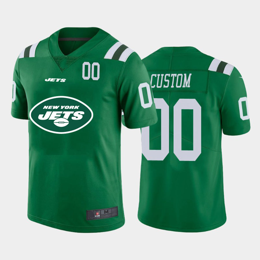Custom NY.Jets Green Team Big Logo Number Vapor Untouchable Limited Jersey American Stitched Jersey Football Jerseys - Main View