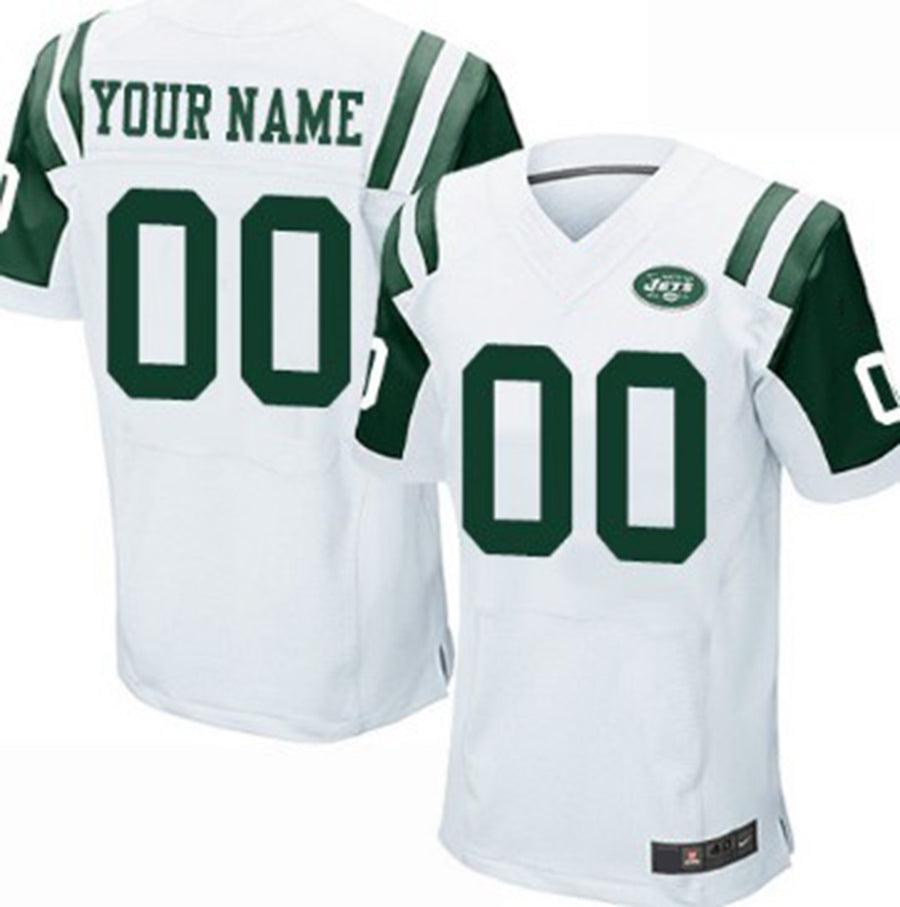 Custom NY.Jets White Elite Jersey American Stitched Jersey Football Jerseys - Main View