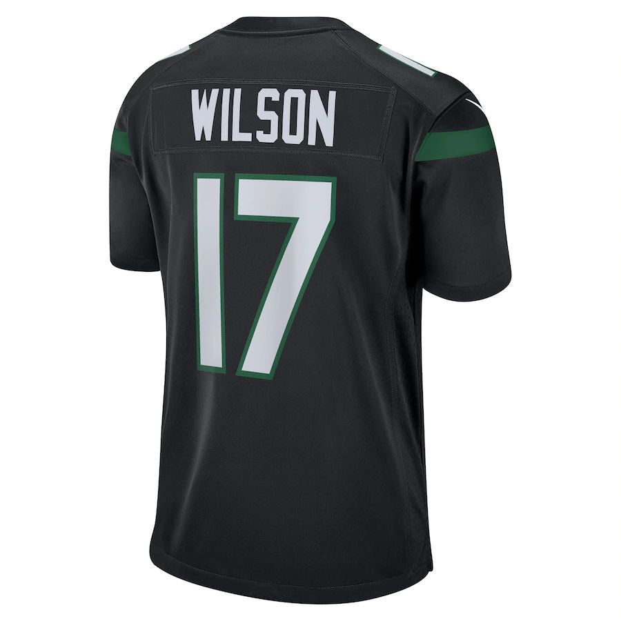 NY.Jets #17 Garrett Wilson Stealth Black Alternate Game Player Jersey Stitched American Football Jerseys - Main View