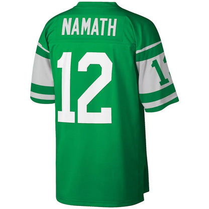 NY.Jets #12 Joe Namath Mitchell & Ness Kelly Green Legacy Replica Jersey Stitched American Football Jerseys - Main View