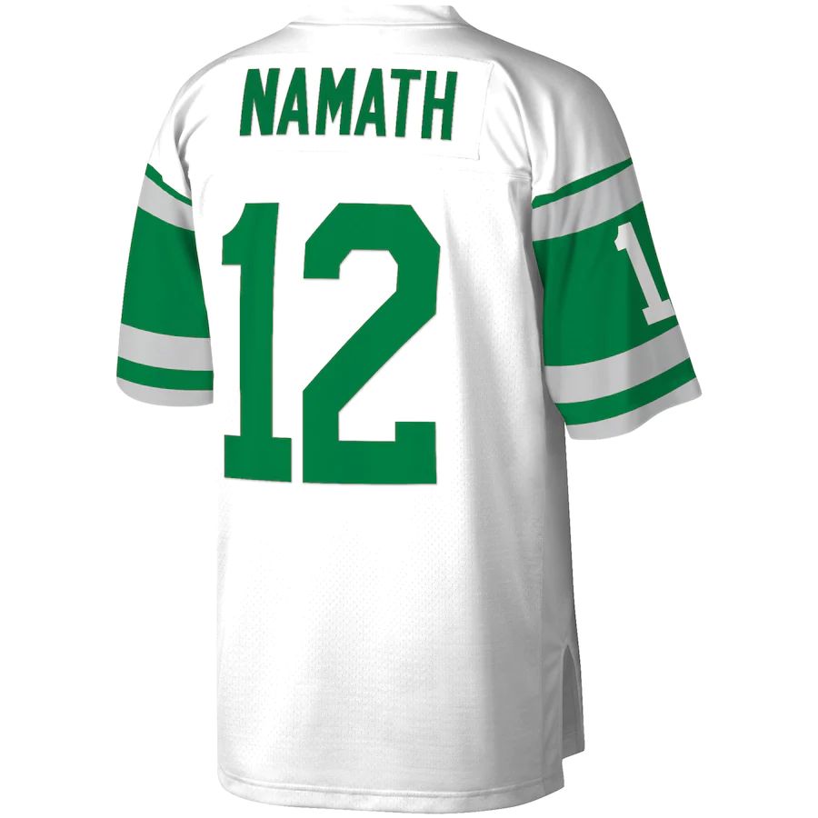 NY.Jets #12 Joe Namath Mitchell & Ness White Retired Player Legacy Replica Jersey Stitched American Football Jerseys - Main View