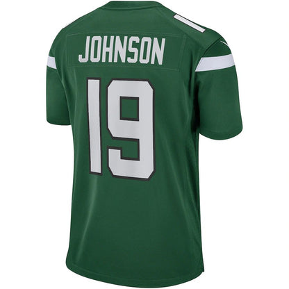 NY.Jets #19 Keyshawn Johnson Gotham Green Game Retired Player Jersey Stitched American Football Jerseys - Main View