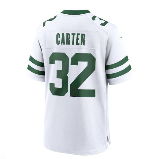 NY.Jets #32 Michael Carter White Legacy Player Game Jersey Stitched American Football Jerseys - Main View