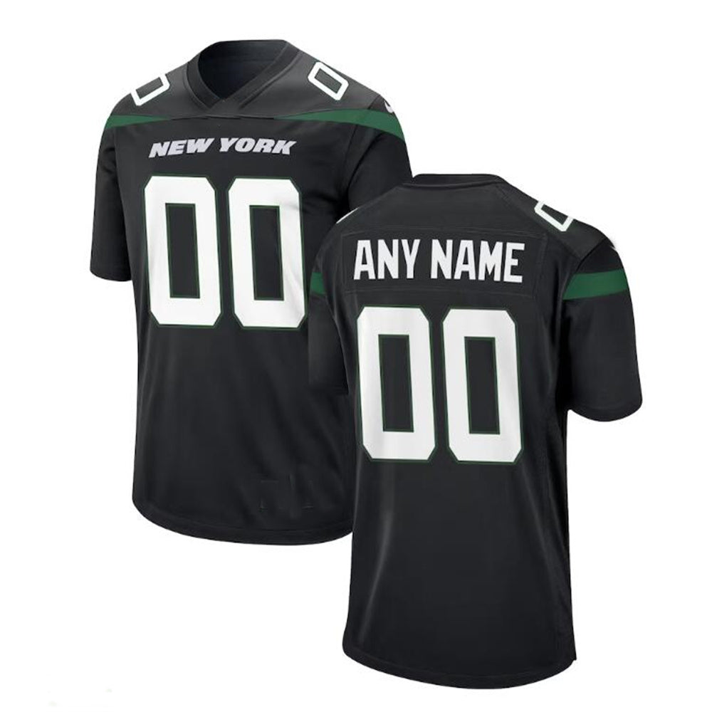 Custom NY.Jets Stealth Black Alternate Game Jersey Stitched Jersey Football Jersey - Main View