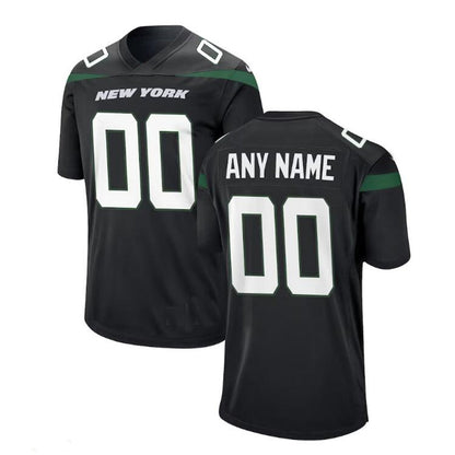 Custom NY.Jets Stealth Black Alternate Game Jersey Stitched Jersey Football Jersey - Main View