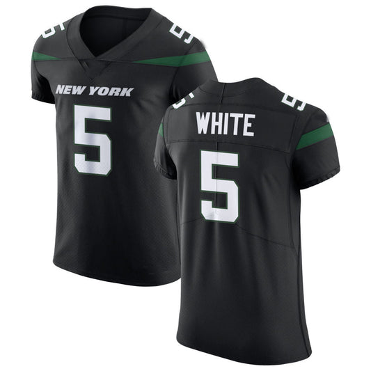 NY.Jets #5 Mike White Vapor Untouchable Elite Jersey Stealth Black Stitched American Football Jerseys - Main View