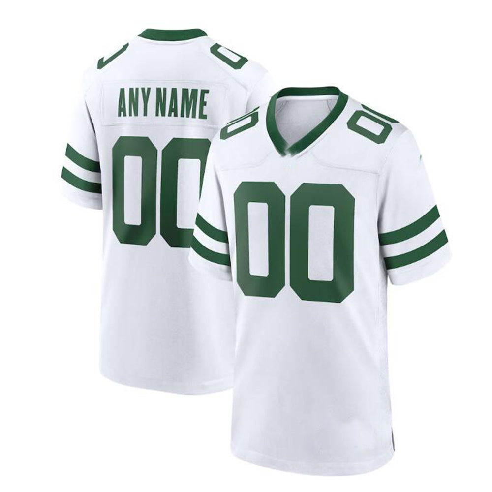 Custom NY.Jets White Legacy Game Jersey American Stitched Jersey Football Jerseys - Main View