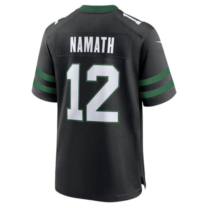 NY.Jets #12 Joe Namath Alternate Retired Player Game Jersey - Legacy Black American Football Jerseys - Main View