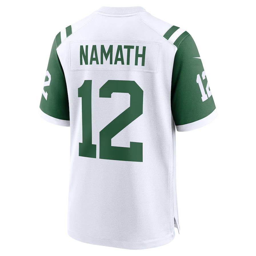 NY.Jets #12 Joe Namath Classic Alternate Retired Player Game Jersey - White American Football Jerseys - Main View