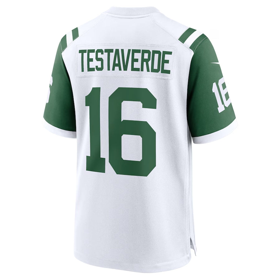 NY.Jets #16 Vinny Testaverde Classic Alternate Retired Player Game Jersey - White American Football Jerseys - Main View