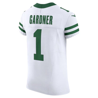 NY.Jets #1 Ahmad Sauce Gardner Alternate Vapor F.U.S.E. Elite Jersey - White American Football Jersey - Main View