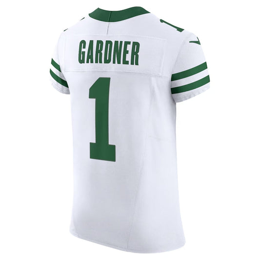 NY.Jets #1 Ahmad Sauce Gardner Alternate Vapor F.U.S.E. Elite Jersey - White American Football Jersey - Main View