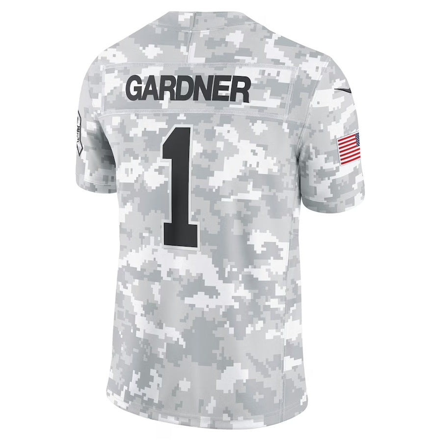 NY.Jets #1 Sauce Gardner Arctic Camo 2024 Salute to Service Limited Stitched American Football Jerseys - Main View
