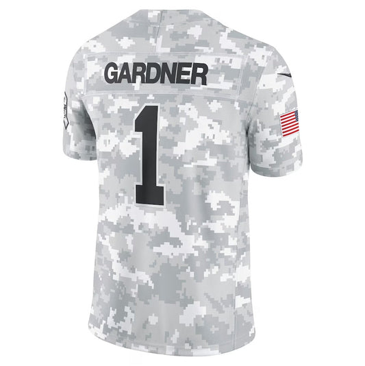 NY.Jets #1 Sauce Gardner Arctic Camo 2024 Salute to Service Limited Stitched American Football Jerseys - Main View