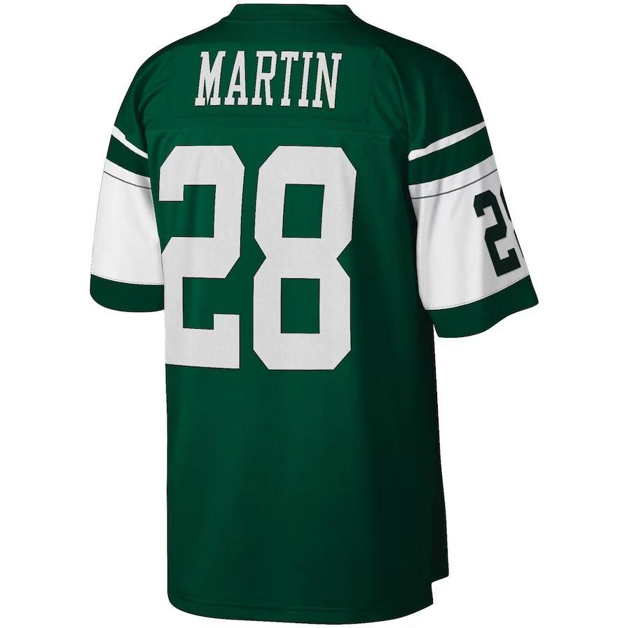 New York Jets #28 Curtis Martin Mitchell & Ness Legacy Replica Jersey - Green American Football Jerseys - Main View