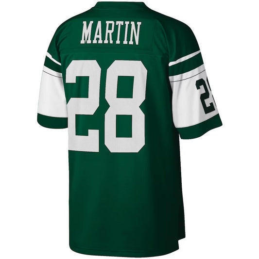 New York Jets #28 Curtis Martin Mitchell & Ness Legacy Replica Jersey - Green American Football Jerseys - Main View