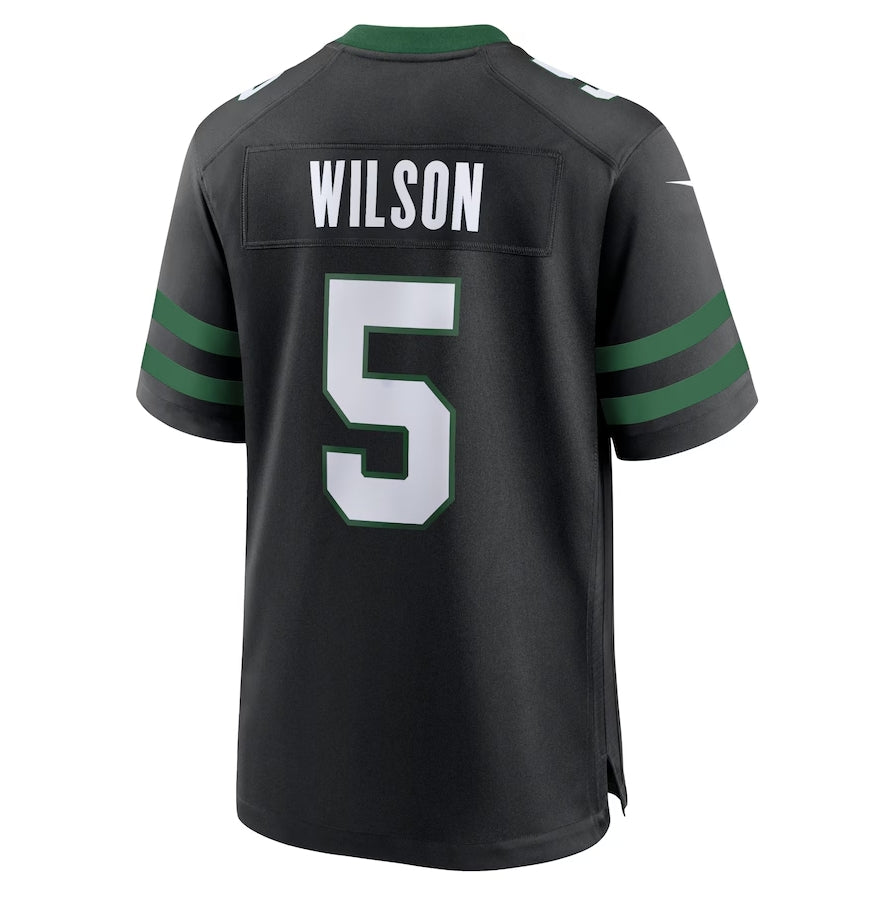 NY.Jets #5 Garrett Wilson Alternate Game Jersey - Legacy Black American Football Jerseys - Main View