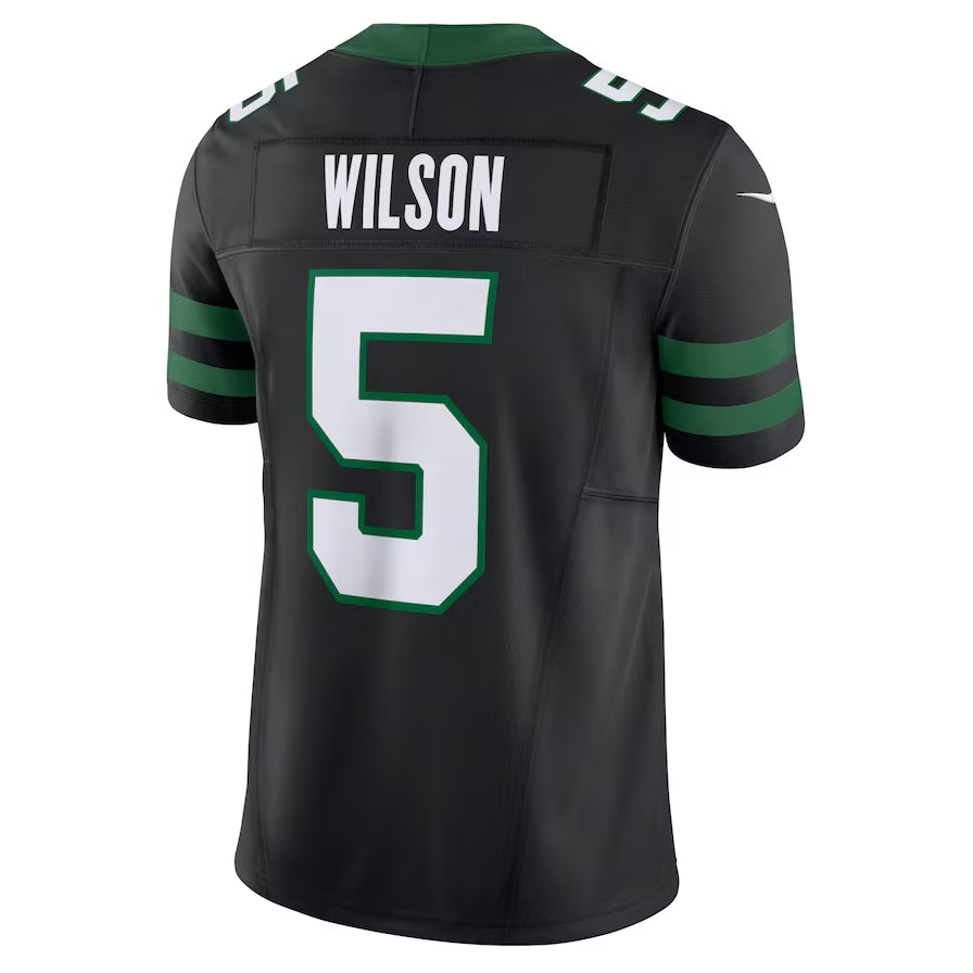 NY.Jets #5 Garrett Wilson Alternate Vapor F.U.S.E. Limited Jersey - Legacy Black American Football Jerseys - Main View