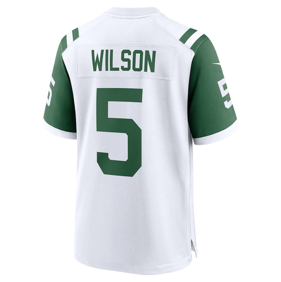 NY.Jets #5 Garrett Wilson Classic Alternate Game Jersey - White American Football Jerseys - Main View