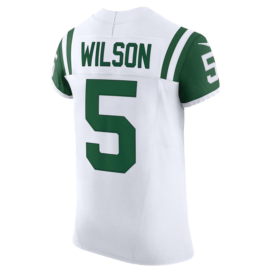 NY.Jets #5 Garrett Wilson Classic Alternate Vapor F.U.S.E. Elite Jersey - White American Football Jerseys - Main View