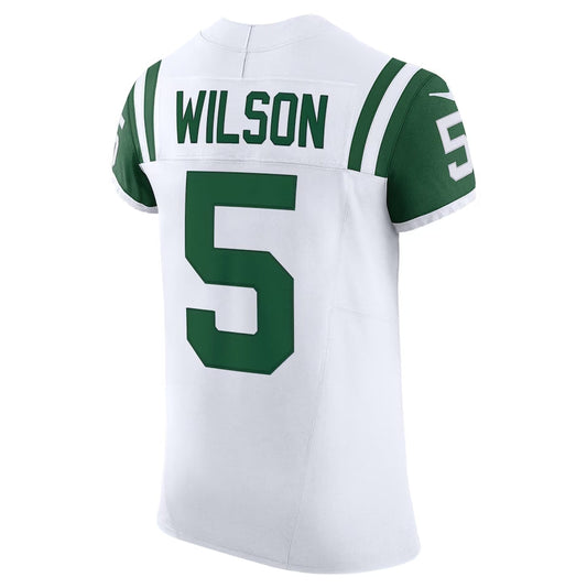 NY.Jets #5 Garrett Wilson Classic Alternate Vapor F.U.S.E. Elite Jersey - White American Football Jerseys - Main View