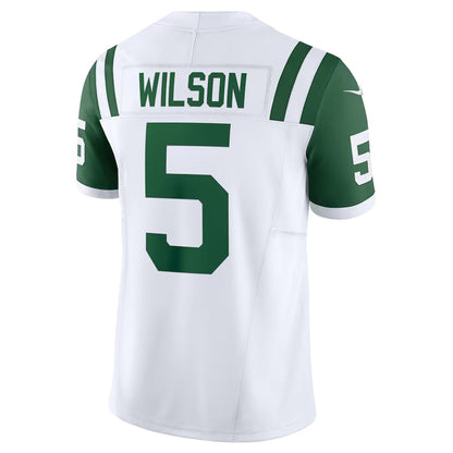 NY.Jets #5 Garrett Wilson Classic Alternate Vapor F.U.S.E. Limited Jersey - White American Football Jerseys - Main View